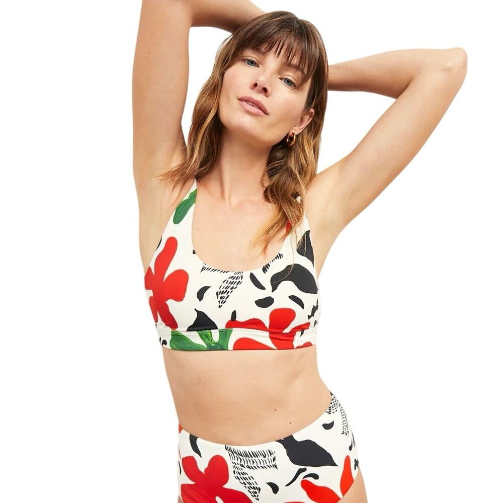 NWOT Sample M.M.LaFleur x Andie Ventura Floral Padded Bikini Top Size Small 2677